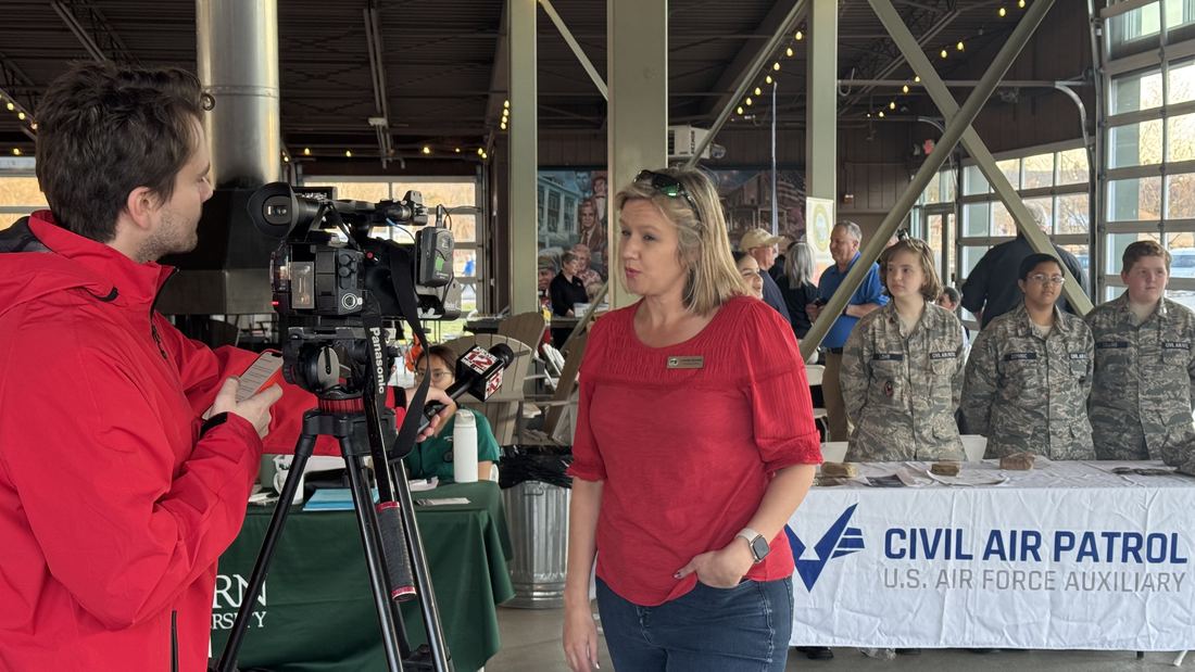 Talking storm readiness with News 12 at Storm Safety Day